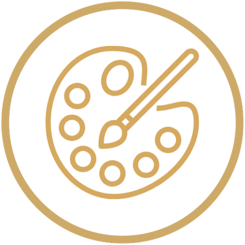 Pinsel und Farbpalette Icon