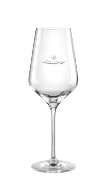 Schlumberger Weinglas mit Logo