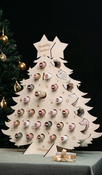 Schlumberger Adventskalender gefüllt mit 24 Flaschen Schlumberger 0,2L brut & secco