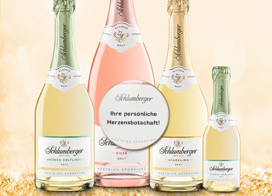 Schlumberger Flaschen mit personalisierten Etiketten