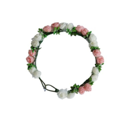 Blumenkranz mit weißen und rosa Blumen